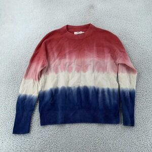 Vineyard Vines Cashmere Ombre Sweater Womens Medium Red Navy Crewneck 2E001357